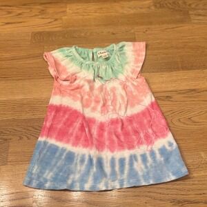 Hatley Girls Tie Dye Unicorn Embroidered Flutter Sleeve Dress 12 18‎ Months